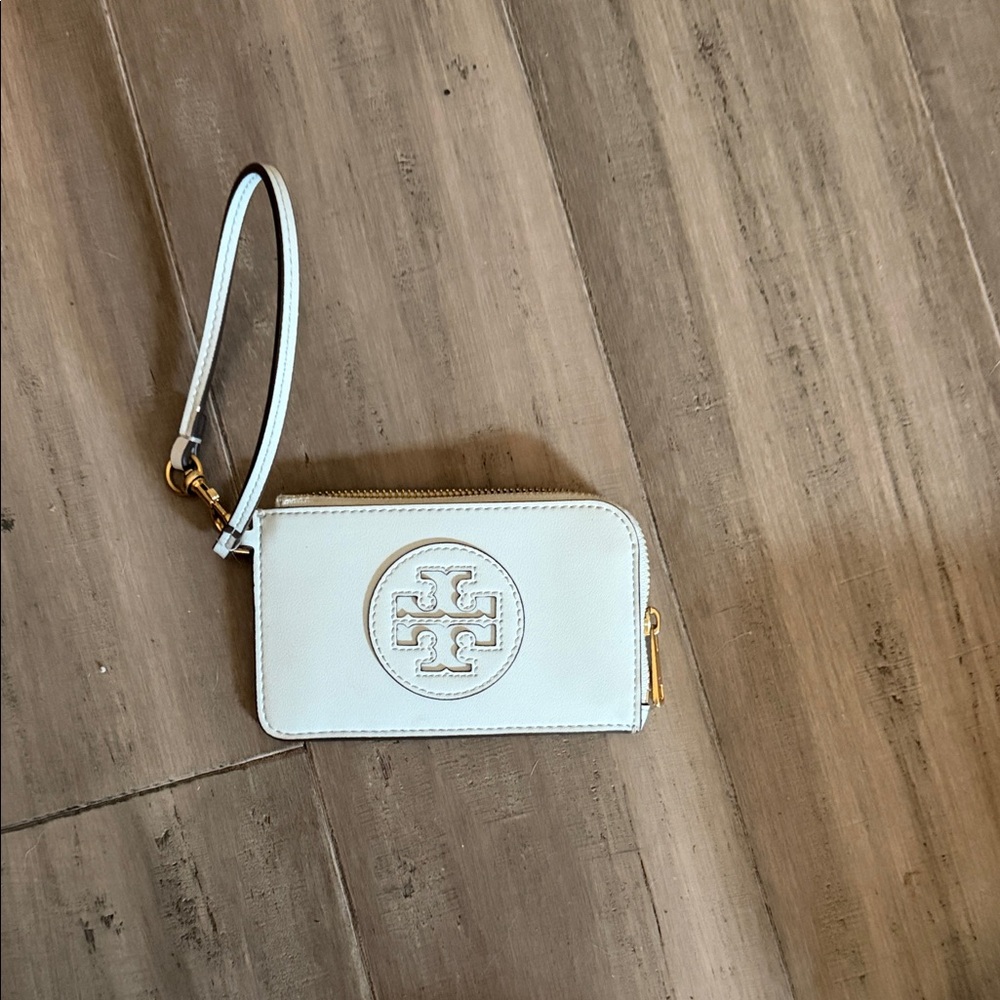 Tory Burch Light Blue Wristlet with Gold Details